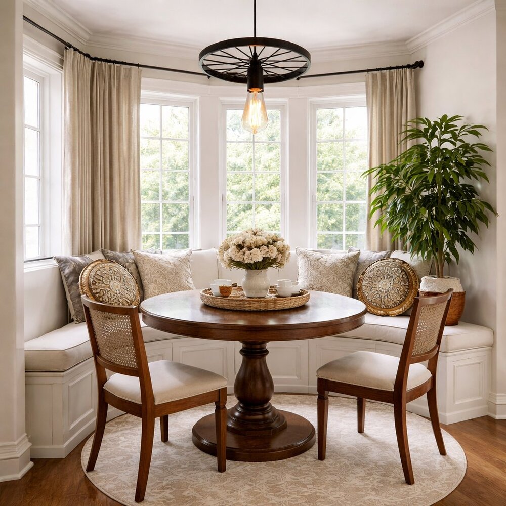 Wagon Wheel Chandelier for a Rustic Farmhouse Look - Single Bulb - Black